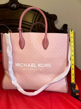 Michael Kors Pink Logo Monogram Tote